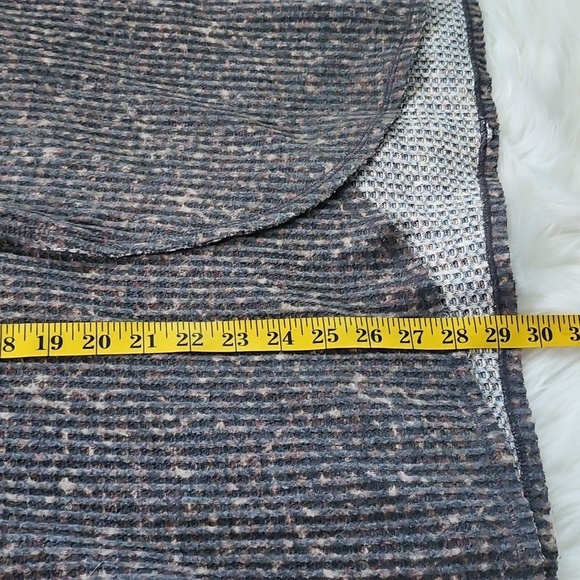 LuLaRoe Kristin Gray and Peach Cowl Neck Blouse - Picture 13 of 15